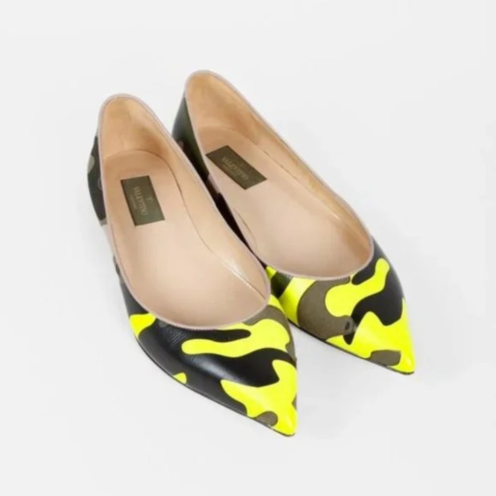 Valentino Neon Camo Flats